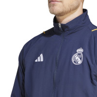 adidas Real Madrid Presentatie Trainingsjack 2023-2024 Donkerblauw Wit Goud