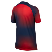Nike Paris Saint-Germain Pre-Match Trainingsshirt 2023-2024 Kids Donkerblauw Rood Wit