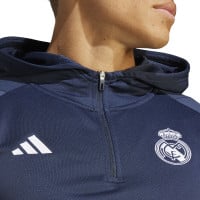 adidas Real Madrid Track Hoodie 2023-2024 Donkerblauw Wit Goud