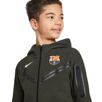 Nike FC Barcelona Tech Fleece Trainingspak 2023-2024 Kids Donkergroen Wit