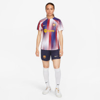 Nike FC Barcelona Pre-Match Trainingsshirt 2023-2024 Dames Wit Rood Blauw