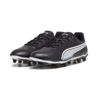 PUMA King Match Gras / Kunstgras Voetbalschoenen (MG) Zwart Wit