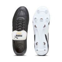 PUMA King Top Iron Nop Football Shoes (SG) Black White Gold