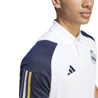 adidas Real Madrid Polo 2023-2024 Wit Donkerblauw Goud