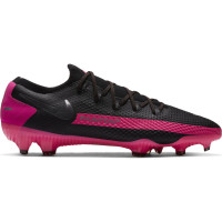 Nike Phantom GT Pro Gras Voetbalschoenen (FG) Zwart Zilver Roze