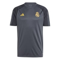 adidas Real Madrid Trainingsset Europees 2023-2024 Donkergrijs Zwart Goud