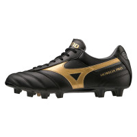 Mizuno Morelia II Pro Gras Voetbalschoenen (FG) Zwart Goud