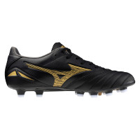 Mizuno Morelia Neo IV Pro Gras Voetbalschoenen (FG) Zwart Goud