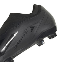 adidas X Crazyfast.3 Veterloze Gras Voetbalschoenen (FG) Zwart Antraciet