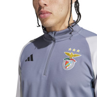 adidas Benfica Trainingstrui 1/4-Zip 2023-2024 Grijs Zwart