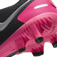 Nike Phantom GT Academy Gras / Kunstgras Voetbalschoenen (MG) Zwart Zilver Roze