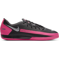 Nike Phantom GT Academy Zaalvoetbalschoenen (IC) Zwart Zilver Roze