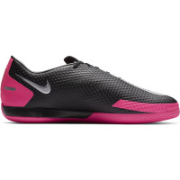 Nike Phantom GT Academy Zaalvoetbalschoenen (IC) Zwart Zilver Roze