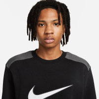 Nike Sportswear Fleece Crew Sweater Black White Grey