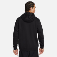 Nike Sportswear Fleece Hoodie Zwart Wit Grijs
