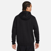Nike Sportswear Fleece Hoodie Black White Grey