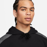 Nike Sportswear Fleece Hoodie Black White Grey