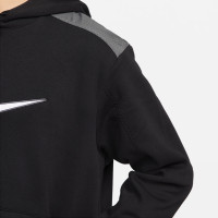 Nike Sportswear Fleece Hoodie Black White Grey