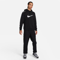 Nike Sportswear Fleece Hoodie Black White Grey