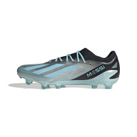 adidas X Crazyfast Messi.1 Gras Voetbalschoenen (FG) Zilver Lichtblauw Zwart