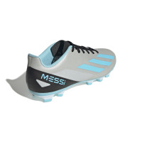 adidas X Crazyfast Messi.4 Gras Voetbalschoenen (FxG) Zilver Lichtblauw Zwart