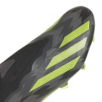 adidas X Crazyfast INJ.1 Veterloze Gras Voetbalschoenen (FG) Zwart Geel Grijs