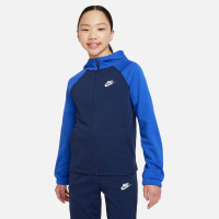 Nike Sportswear Poly Tracksuit Full-Zip Hooded Kids Dark Blue White