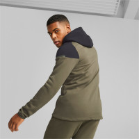 PUMA TeamCup Casual Vest Olijfgroen Zwart