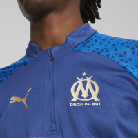 PUMA Olympique Marseille Trainingspak 1/4-Zip 2023-2024 Blauw Goud