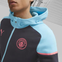 PUMA Manchester City Casual Vest 2023-2024 Donkerblauw Lichtblauw Roze