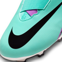 Nike Zoom Mercurial Vapor 15 Academy Gras / Kunstgras Voetbalschoenen (MG) Kids Turquoise Paars Zwart Wit