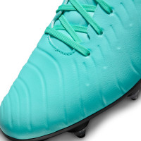 Nike Tiempo Legend 10 Academy IJzeren-Nop Voetbalschoenen (SG) Anti-Clog Turquoise Zwart Paars Wit