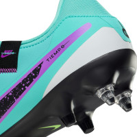 Nike Tiempo Legend 10 Academy IJzeren-Nop Voetbalschoenen (SG) Anti-Clog Turquoise Zwart Paars Wit