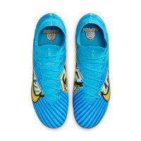 Nike Zoom Mercurial Superfly 9 Mbappé Elite Gras Voetbalschoenen (FG) Lichtblauw Geel Oranje