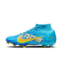 Nike Zoom Mercurial Superfly 9 Mbappé Academy Gras / Kunstgras Voetbalschoenen (MG) Lichtblauw Geel Oranje