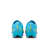 Nike Zoom Mercurial Vapor 15 Mbappé Elite Gras Voetbalschoenen (FG) Lichtblauw Geel Oranje