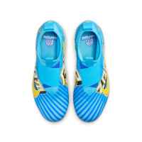 Nike Zoom Mercurial Superfly 9 Mbappé Pro Gras Voetbalschoenen (FG) Kids Lichtblauw Geel Oranje