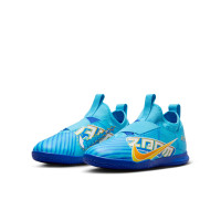 Nike Zoom Mercurial Vapor 15 Mbappé Academy Veterloze Zaalvoetbalschoenen (IN) Kids Lichtblauw Geel Oranje