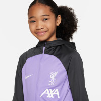 Nike Liverpool Strike Trainingspak Full-Zip Hooded 2023-2024 Kids Paars Zwart Wit