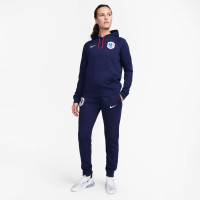Nike Nederland Club Fleece Joggingbroek 2023-2025 Dames Donkerblauw Rood Wit