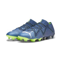 PUMA Future Ultimate Low Gras / Kunstgras Voetbalschoenen (MG) Donkerblauw Wit Felgroen