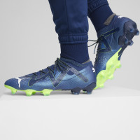 PUMA Future Ultimate Low Gras / Kunstgras Voetbalschoenen (MG) Donkerblauw Wit Felgroen