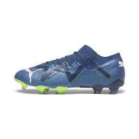 PUMA Future Ultimate Low Gras / Kunstgras Voetbalschoenen (MG) Donkerblauw Wit Felgroen