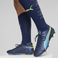 PUMA King Ultimate Gras / Kunstgras Voetbalschoenen (MG) Donkerblauw Felgroen Blauw