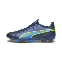 PUMA King Ultimate Gras / Kunstgras Voetbalschoenen (MG) Donkerblauw Felgroen Blauw