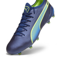 PUMA King Ultimate Gras / Kunstgras Voetbalschoenen (MG) Donkerblauw Felgroen Blauw
