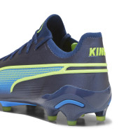 PUMA King Ultimate Gras / Kunstgras Voetbalschoenen (MG) Donkerblauw Felgroen Blauw