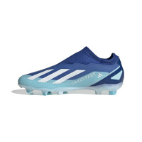 adidas X Crazyfast.3 Veterloze Gras Voetbalschoenen (FG) Kids Blauw Lichtblauw Wit