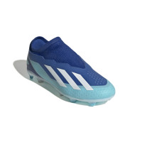 adidas X Crazyfast.3 Veterloze Gras Voetbalschoenen (FG) Kids Blauw Lichtblauw Wit