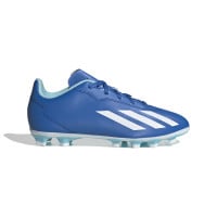 adidas X Crazyfast.4 Gras / Kunstgras Voetbalschoenen (FxG) Kids Blauw Lichtblauw Wit